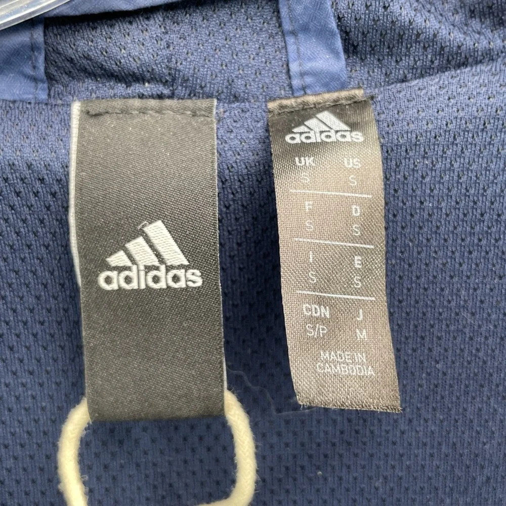 Adidas Track Jacket Mens Small Blue Y2k Hip Hop Streetwear Windbreaker Retro Gym